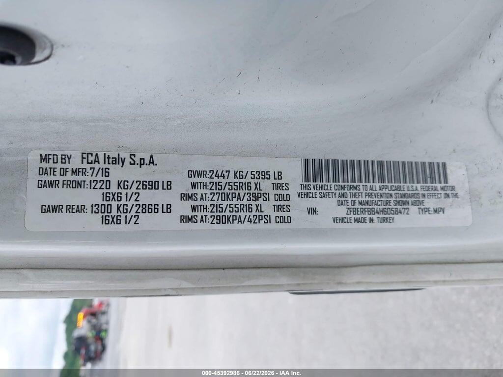 ZFBERFBB4H6D58472 2017 RAM PROMASTER CITY photo no. 9