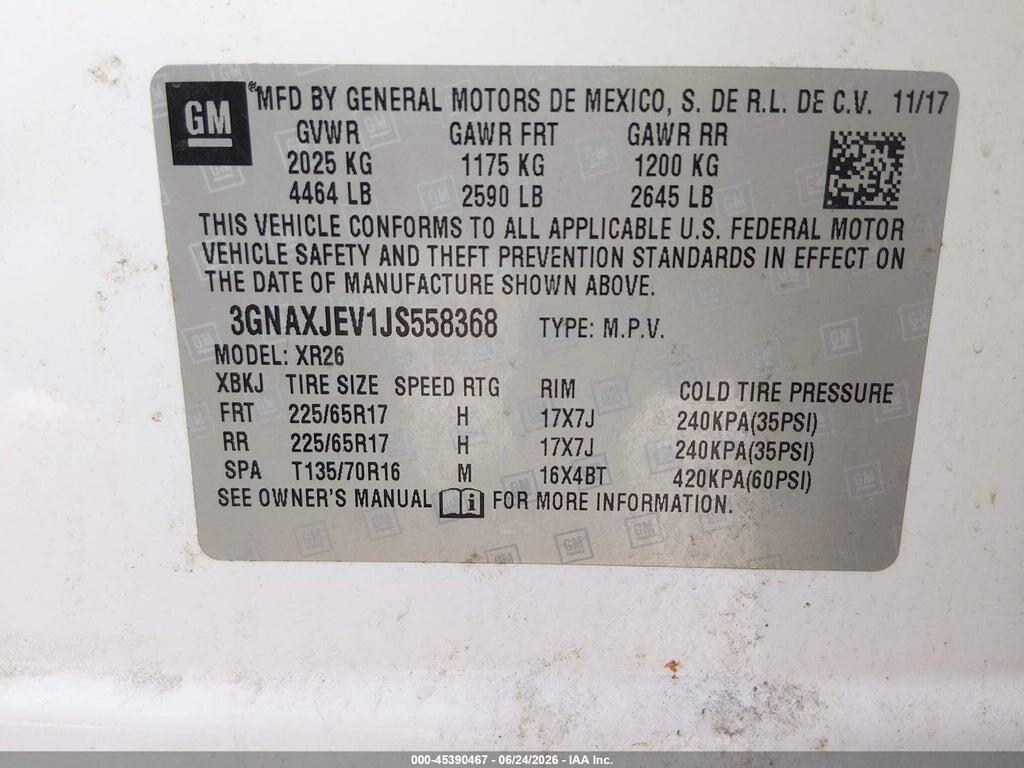 3GNAXJEV1JS558368 2018 CHEVROLET EQUINOX photo no. 9
