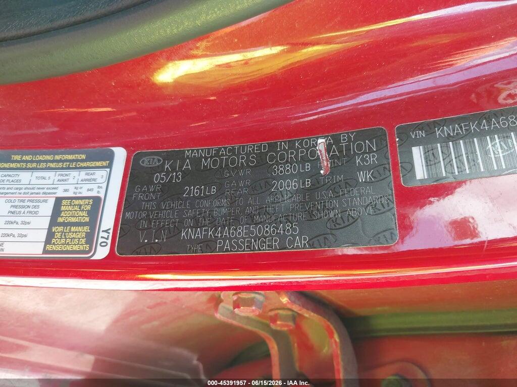 KNAFK4A68E5086485 2014 KIA FORTE photo no. 9
