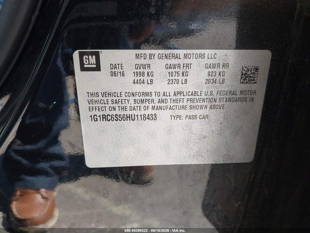 1G1RC6S56HU118433 2017 CHEVROLET VOLT photo no. 9