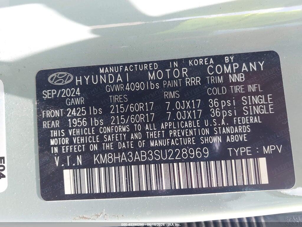 KM8HA3AB3SU228969 2025 HYUNDAI KONA photo no. 9