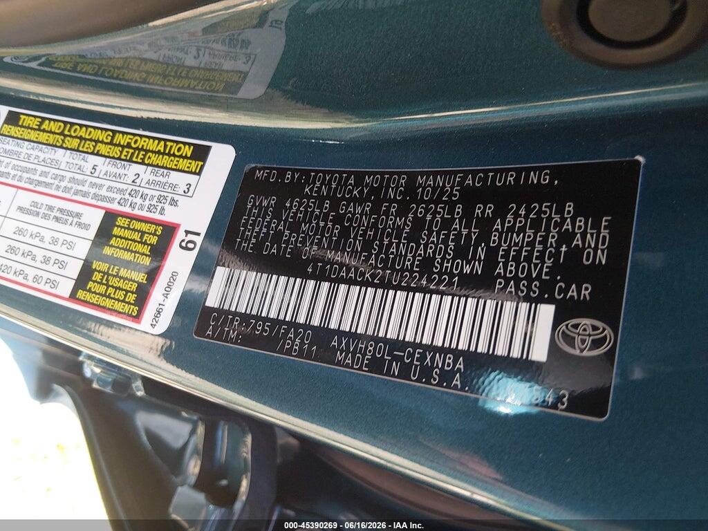 4T1DAACK2TU224221 2026 TOYOTA CAMRY photo no. 9