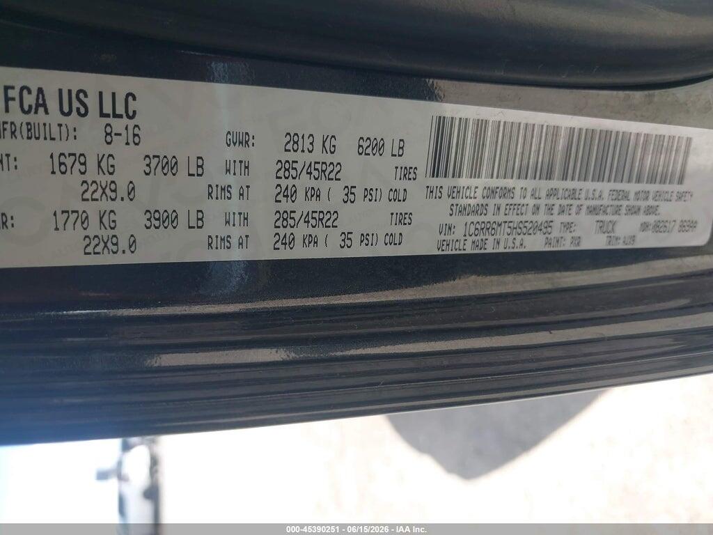 1C6RR6MT5HS520495 2017 RAM 1500 photo no. 9