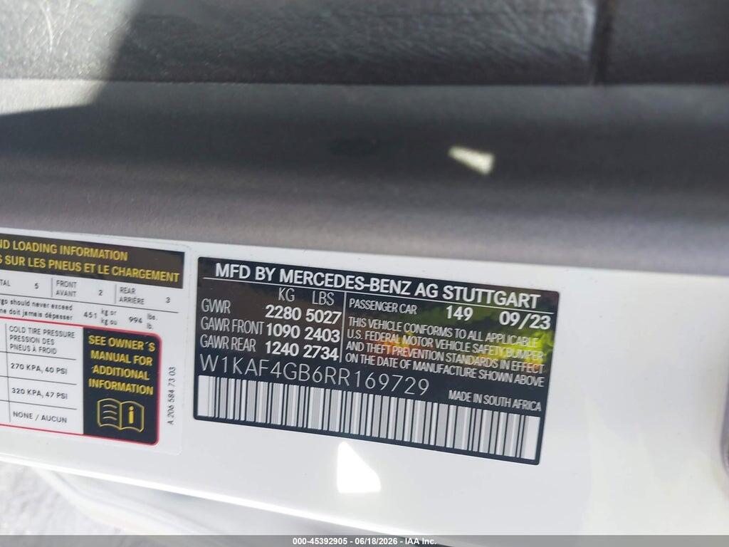 W1KAF4GB6RR169729 2024 MERCEDES-BENZ C 300 photo no. 9
