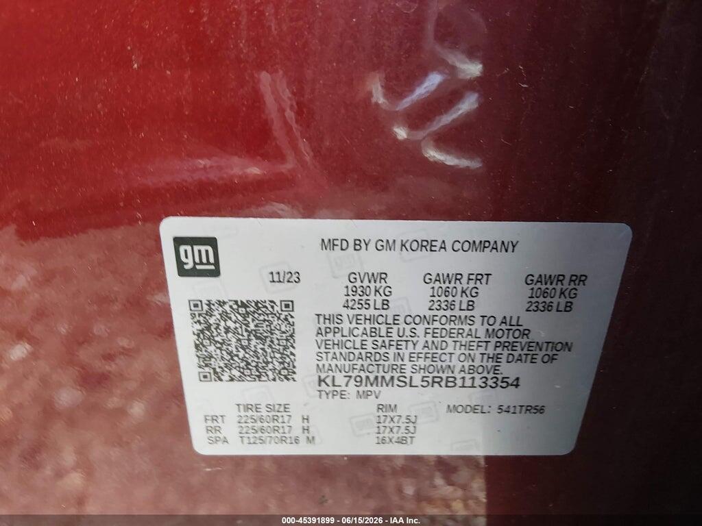 KL79MMSL5RB113354 2024 CHEVROLET TRAILBLAZER photo no. 9