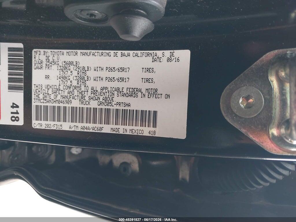 3TMCZ5AN3HM046909 2017 TOYOTA TACOMA photo no. 9