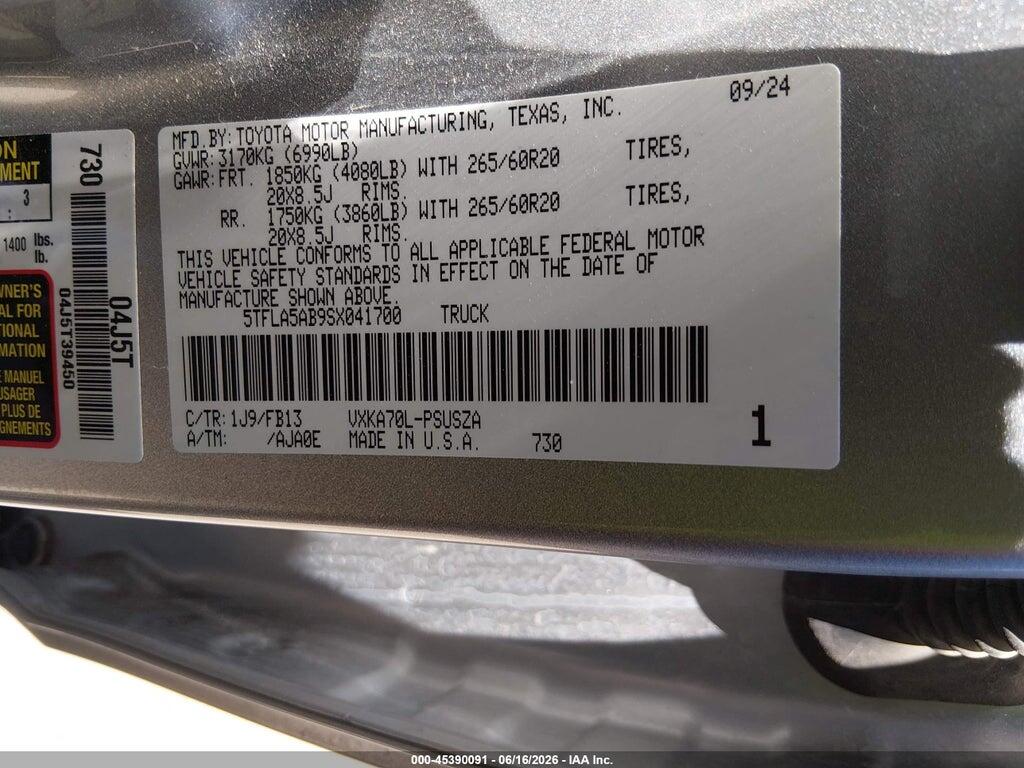 5TFLA5AB9SX041700 2025 TOYOTA TUNDRA photo no. 9