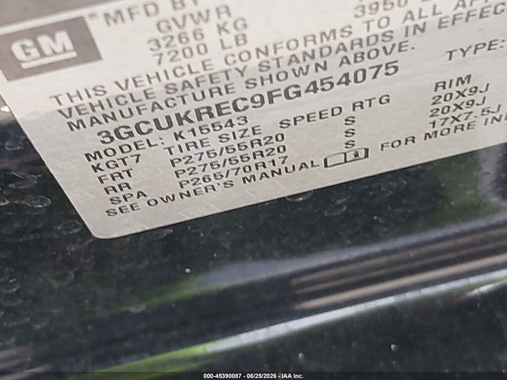3GCUKREC9FG454075 2015 CHEVROLET SILVERADO 1500 photo no. 9