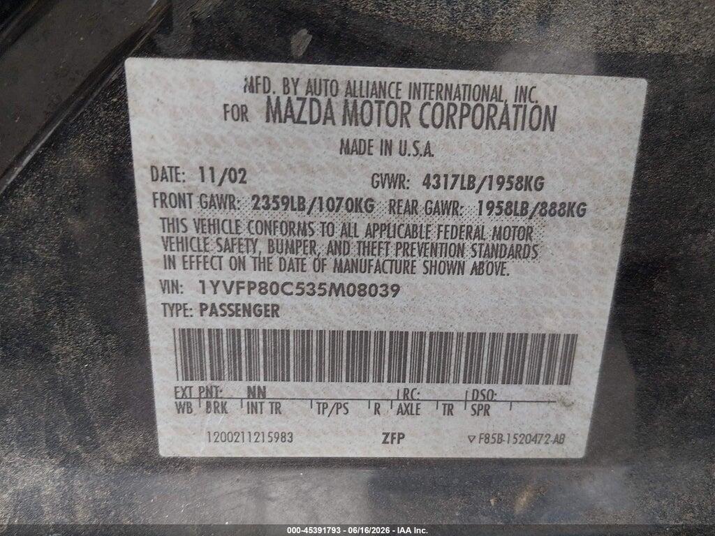 1YVFP80C535M08039 2003 MAZDA MAZDA6 photo no. 9