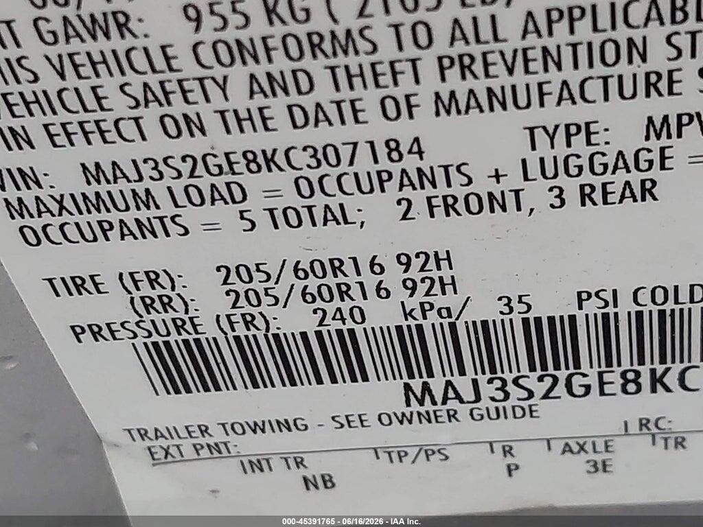 MAJ3S2GE8KC307184 2019 FORD ECOSPORT photo no. 9