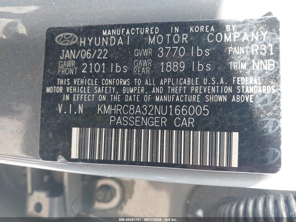 KMHRC8A32NU166005 2022 HYUNDAI VENUE photo no. 9