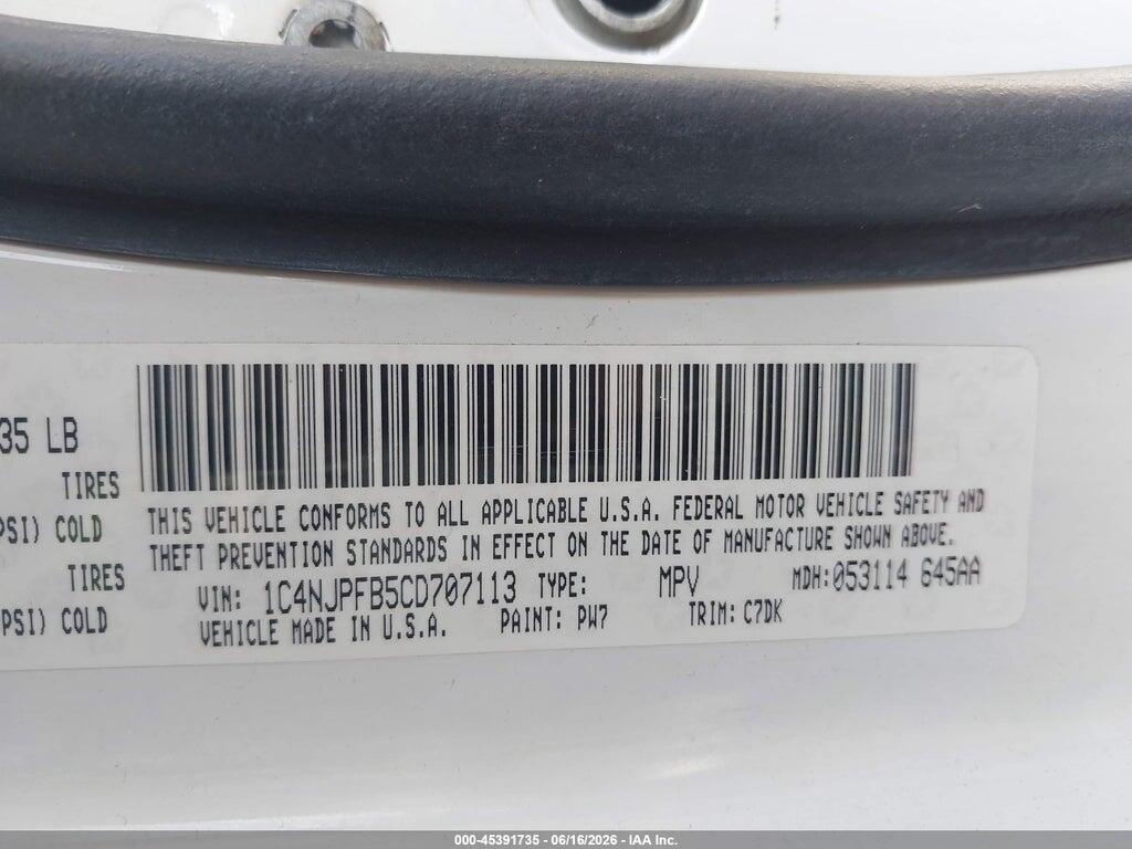 1C4NJPFB5CD707113 2012 JEEP PATRIOT photo no. 9