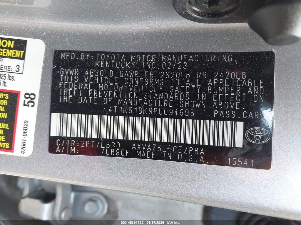 4T1K61BK9PU094695 2023 TOYOTA CAMRY photo no. 9