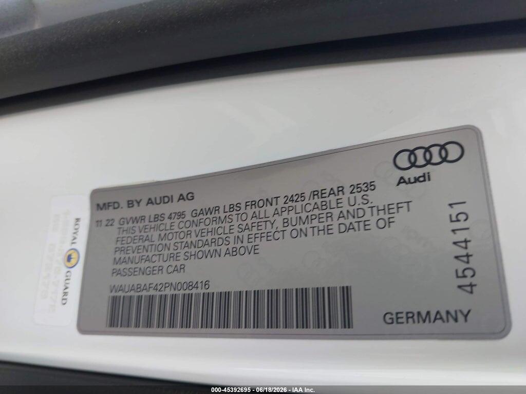 WAUABAF42PN008416 2023 AUDI A4 photo no. 9
