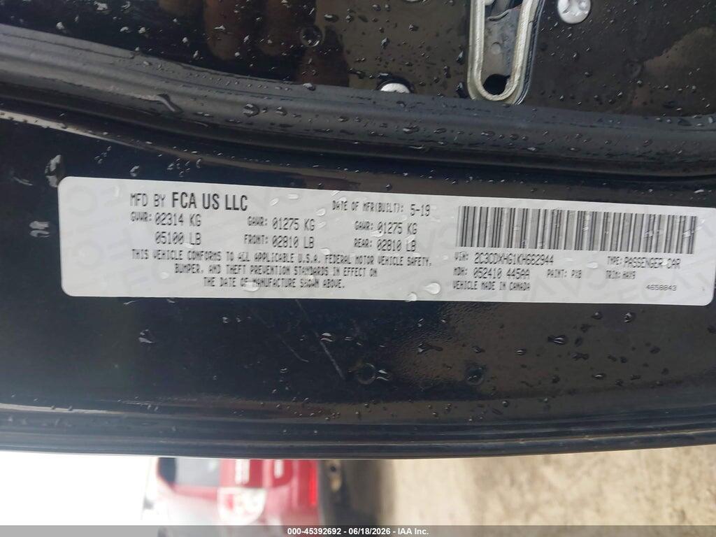 2C3CDXHG1KH662944 2019 DODGE CHARGER photo no. 9