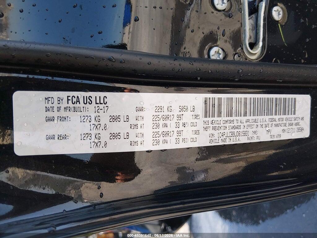 1C4PJLCB9JD615831 2018 JEEP CHEROKEE photo no. 9