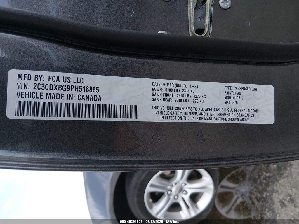 2C3CDXBG9PH518865 2023 DODGE CHARGER photo no. 9