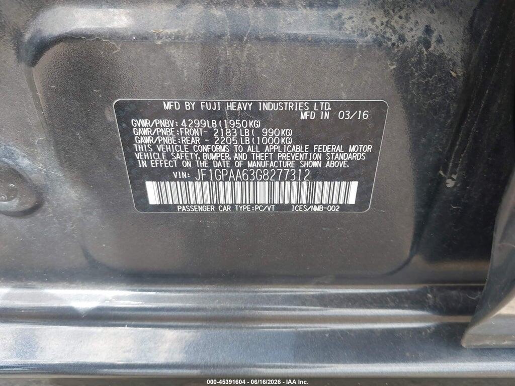 JF1GPAA63G8277312 2016 SUBARU IMPREZA photo no. 9