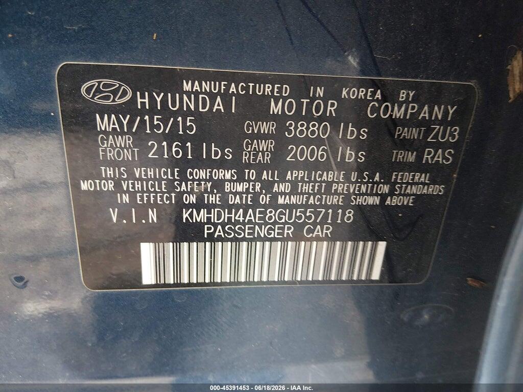 KMHDH4AE8GU557118 2016 HYUNDAI ELANTRA photo no. 9