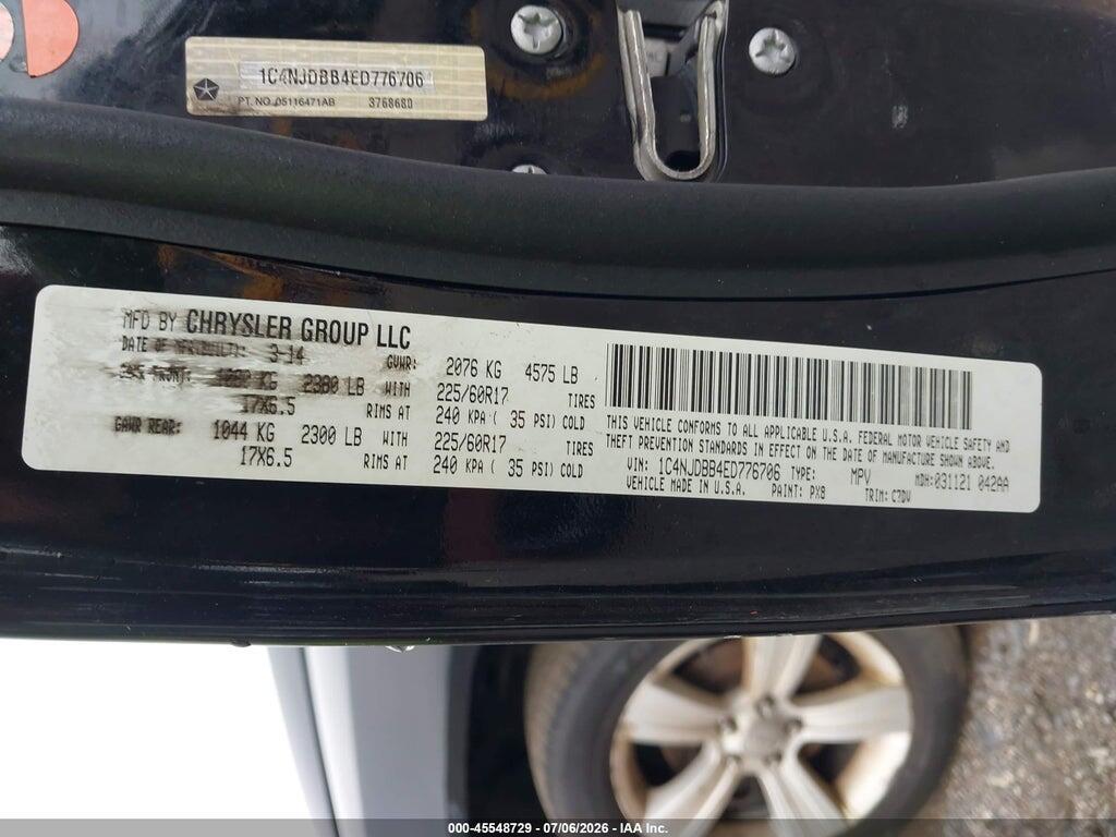 1C4NJDBB4ED776706 2014 JEEP COMPASS photo no. 9