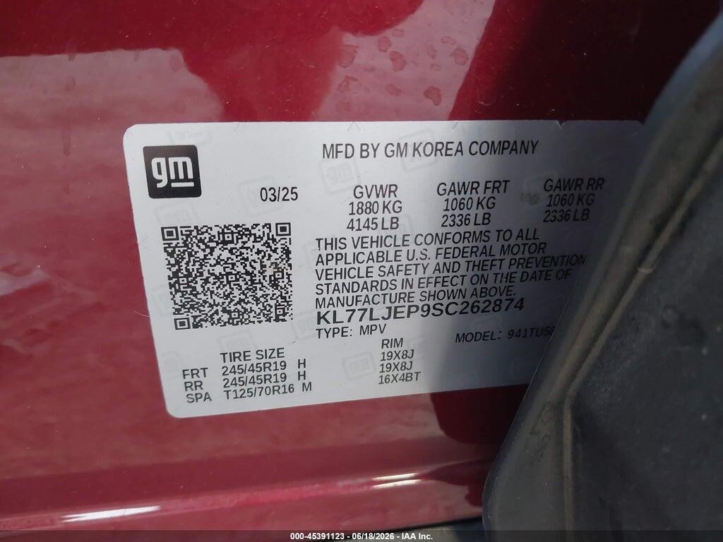 KL77LJEP9SC262874 2025 CHEVROLET TRAX photo no. 9