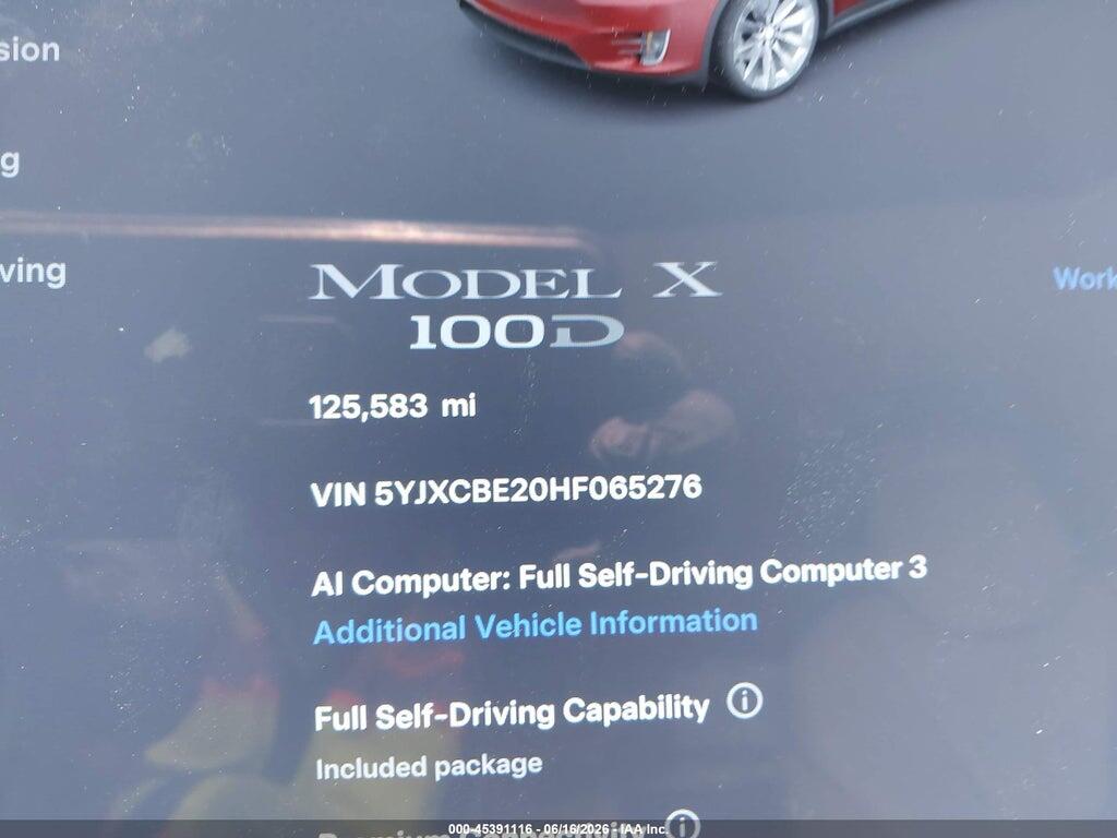 5YJXCBE20HF065276 2017 TESLA MODEL X photo no. 7