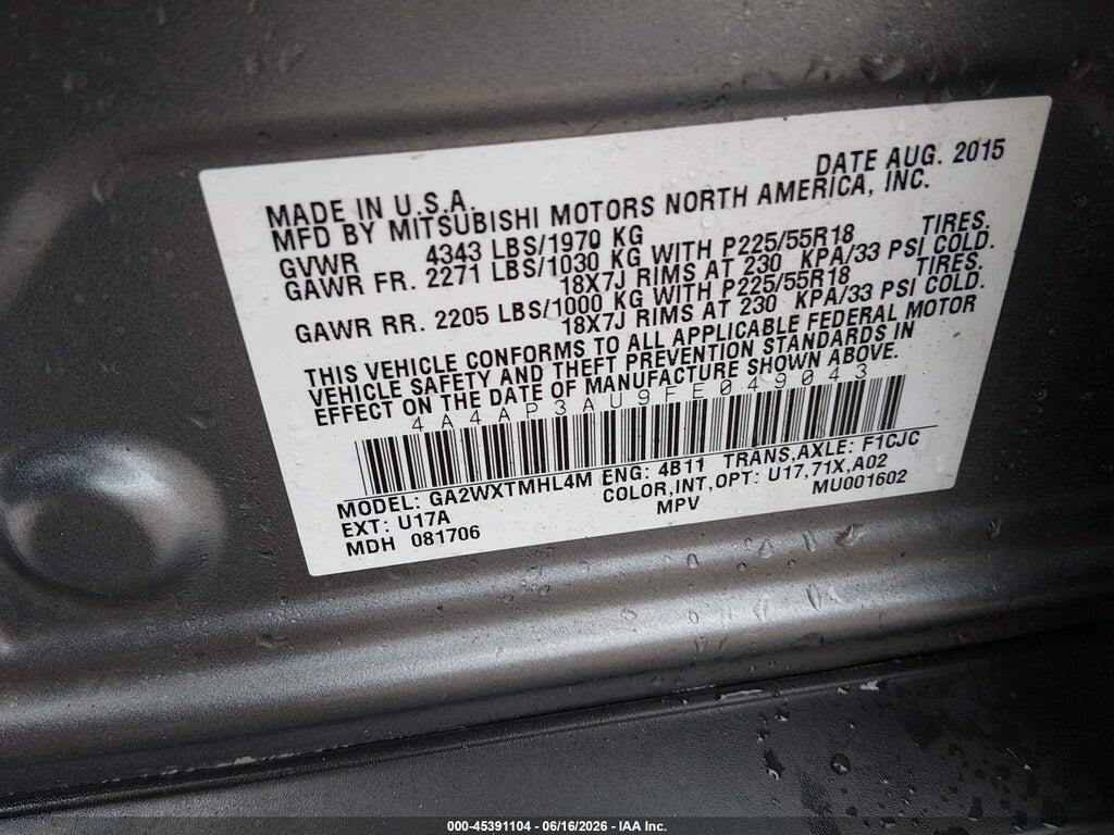 4A4AP3AU9FE049043 2015 MITSUBISHI OUTLANDER SPORT photo no. 9