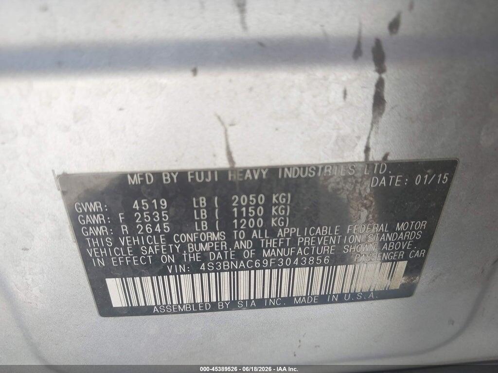 4S3BNAC69F3043856 2015 SUBARU LEGACY photo no. 9