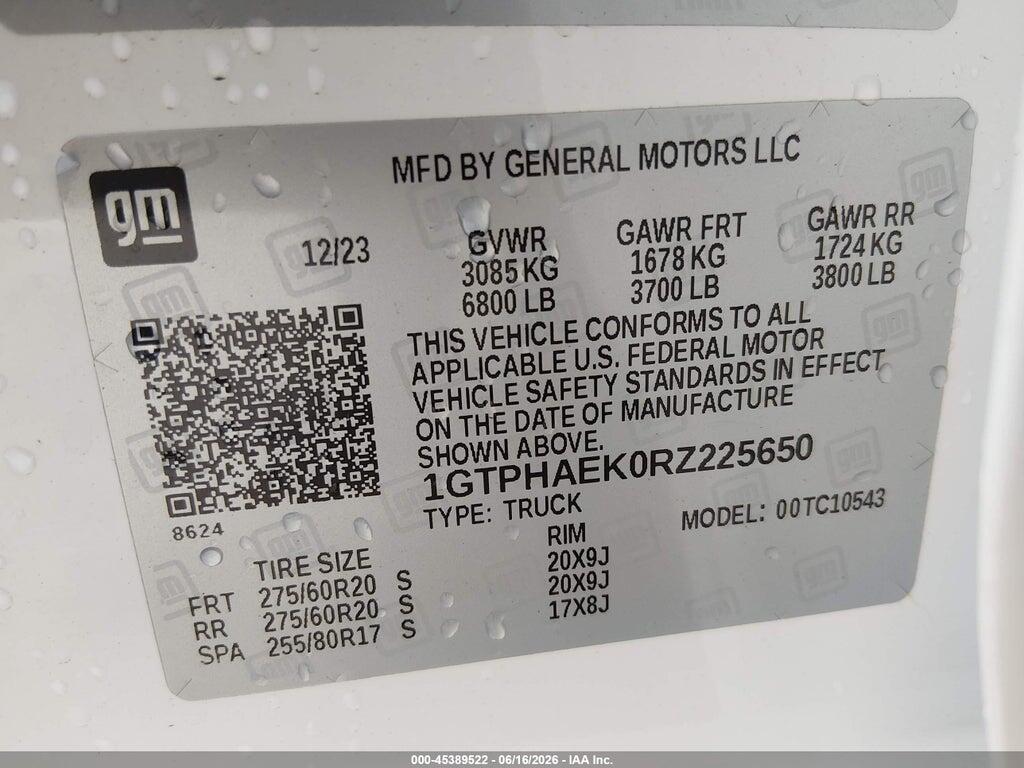 1GTPHAEK0RZ225650 2024 GMC SIERRA 1500 photo no. 9