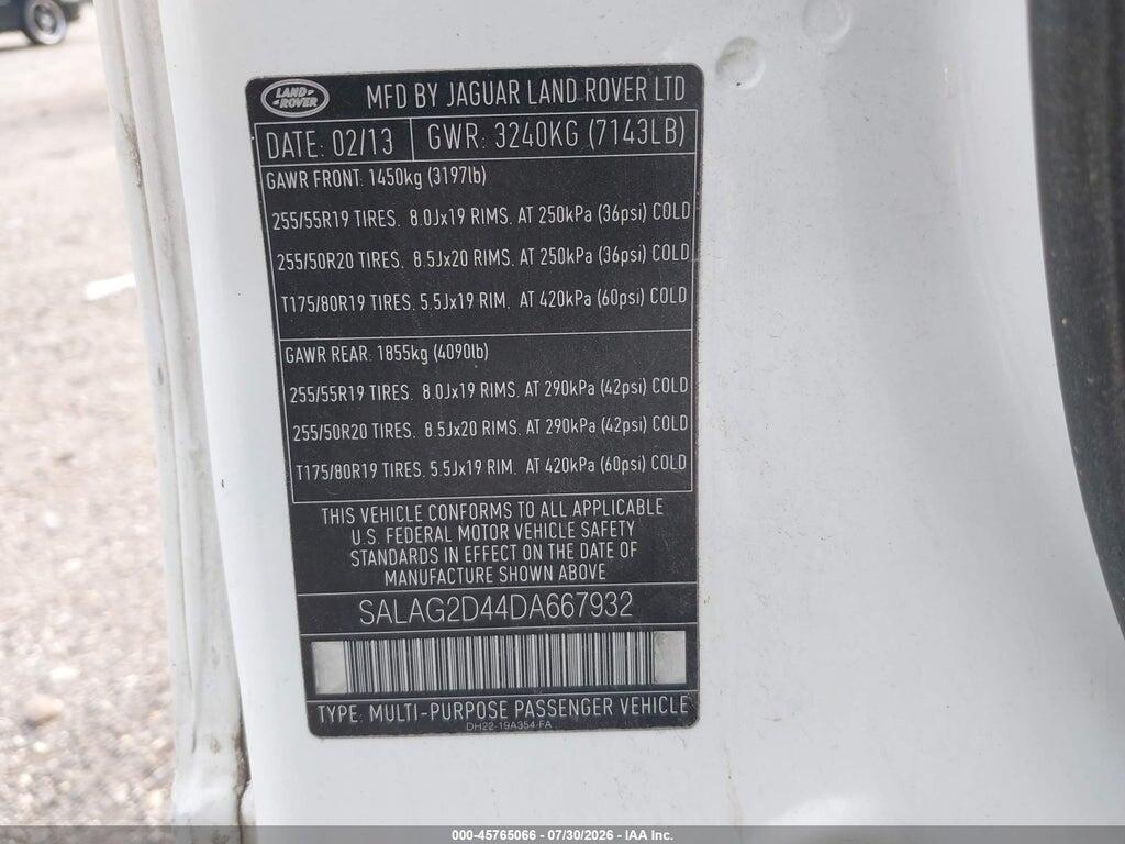SALAG2D44DA667932 2013 LAND ROVER LR4 photo no. 9