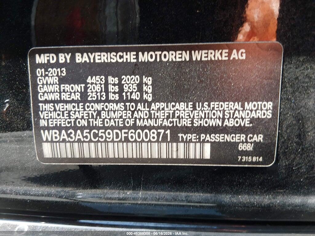 WBA3A5C59DF600871 2013 BMW 328I photo no. 9