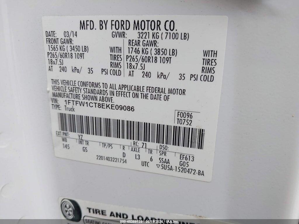 1FTFW1CT8EKE09086 2014 FORD F-150 photo no. 9