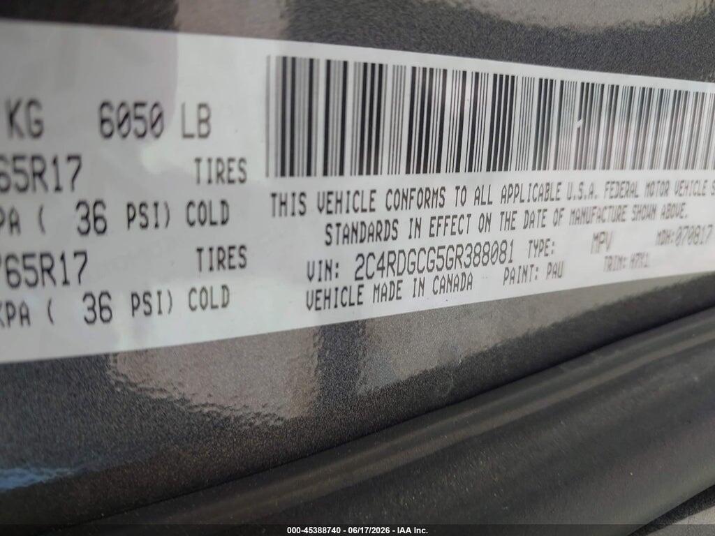 2C4RDGCG5GR388081 2016 DODGE GRAND CARAVAN photo no. 9