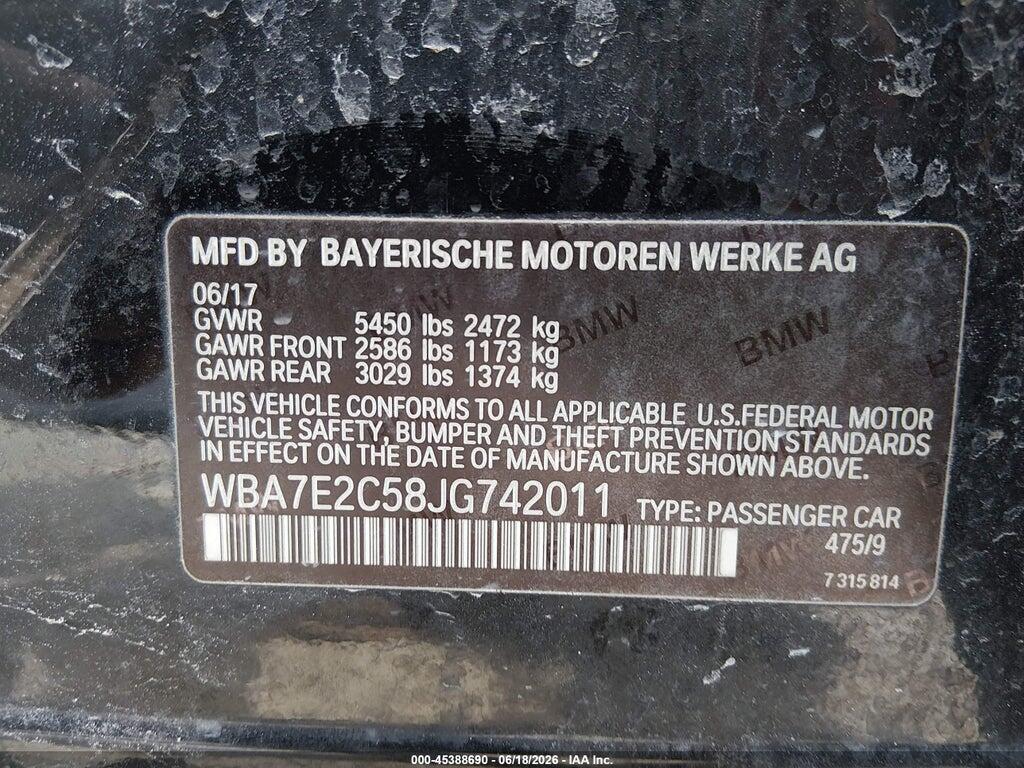 WBA7E2C58JG742011 2018 BMW 740I photo no. 9