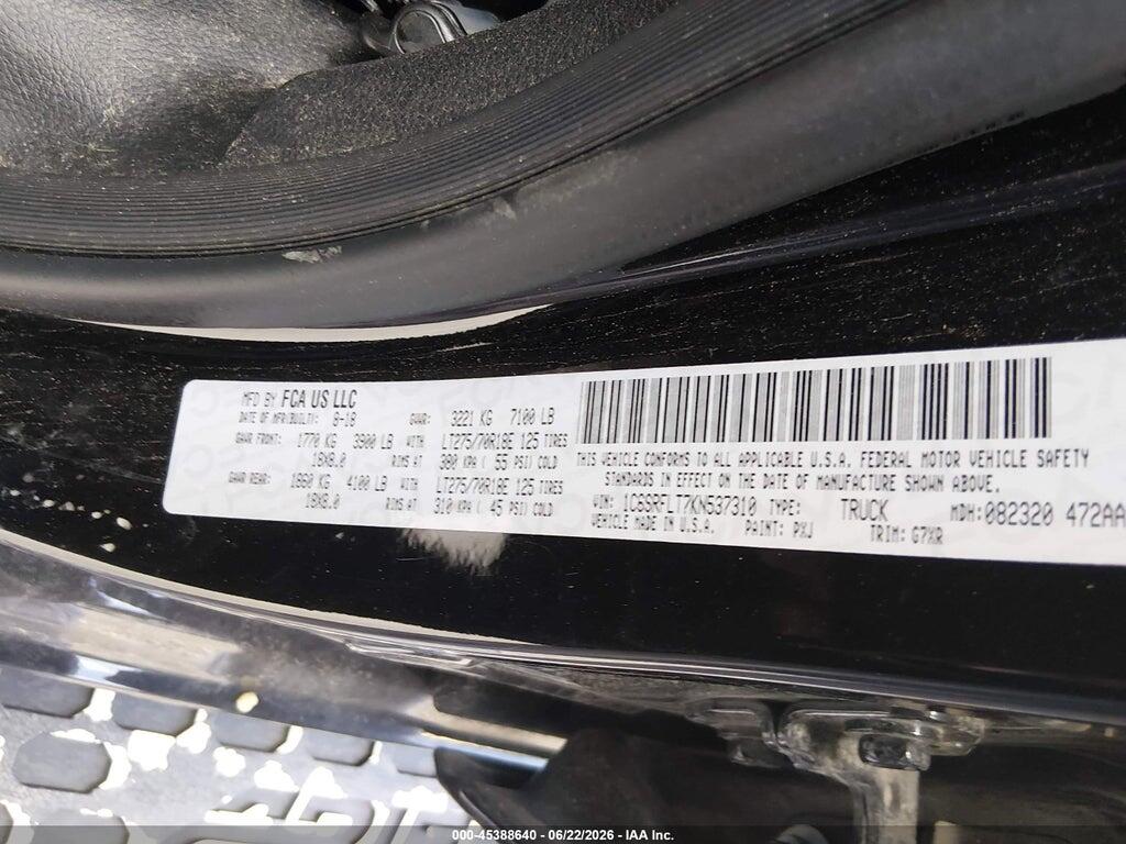 1C6SRFLT7KN537310 2019 RAM 1500 photo no. 9