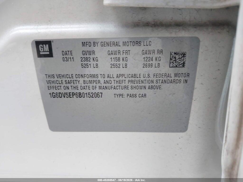 1G6DV5EP6B0152067 2011 CADILLAC CTS-V photo no. 9