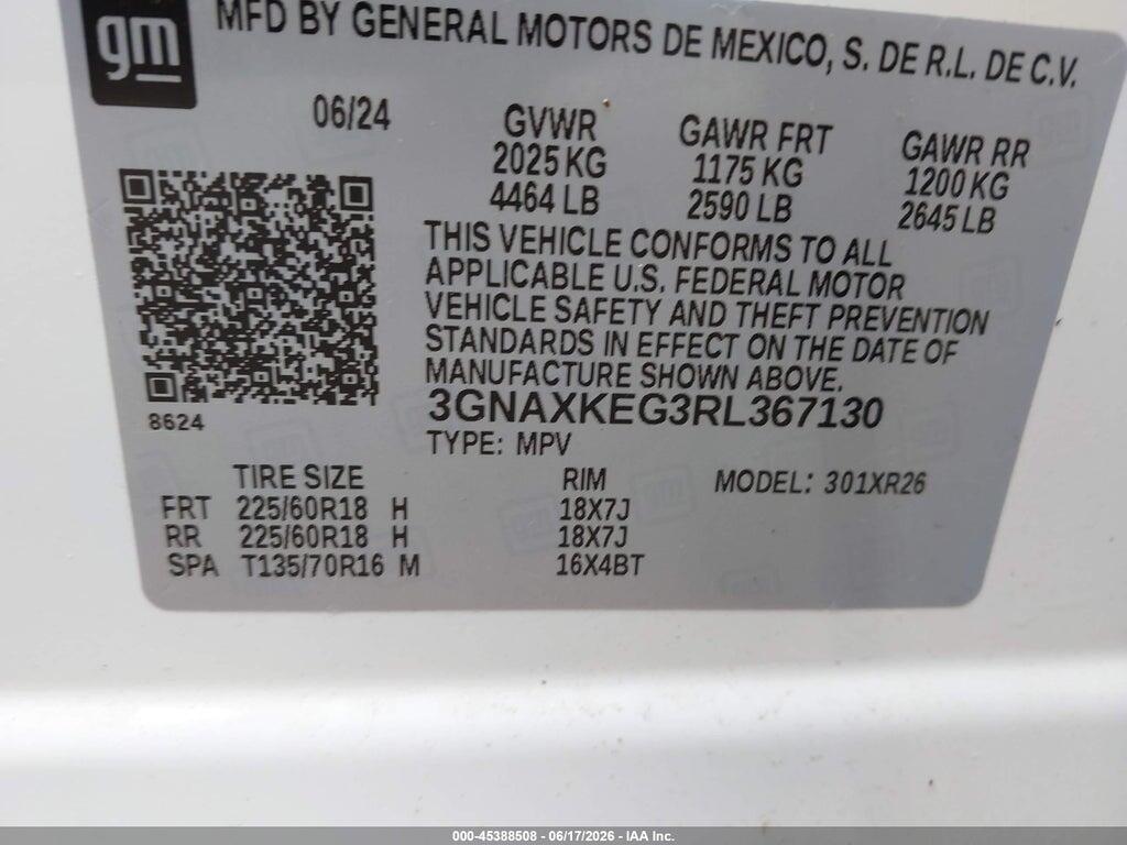 3GNAXKEG3RL367130 2024 CHEVROLET EQUINOX photo no. 9