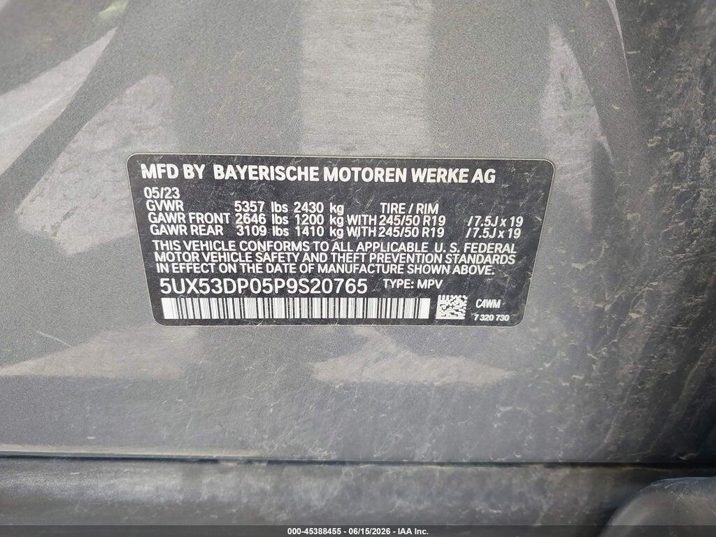 5UX53DP05P9S20765 2023 BMW X3 photo no. 9