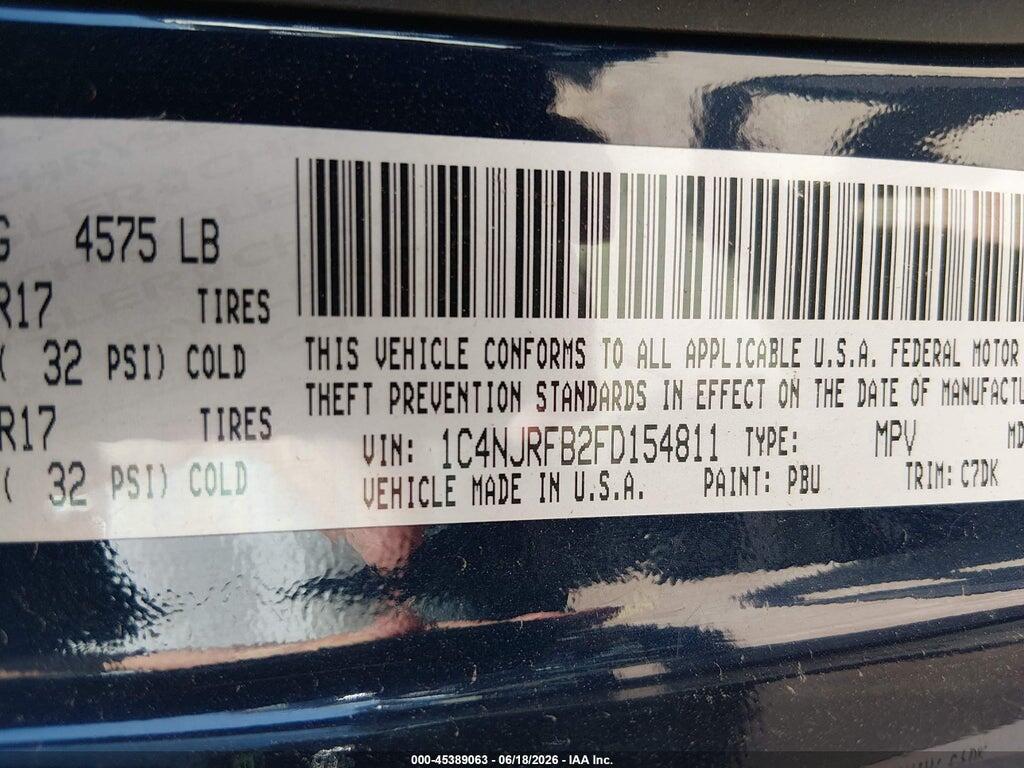 1C4NJRFB2FD154811 2015 JEEP PATRIOT photo no. 9