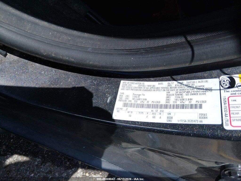 3FADP4BJ1HM144570 2017 FORD FIESTA photo no. 9
