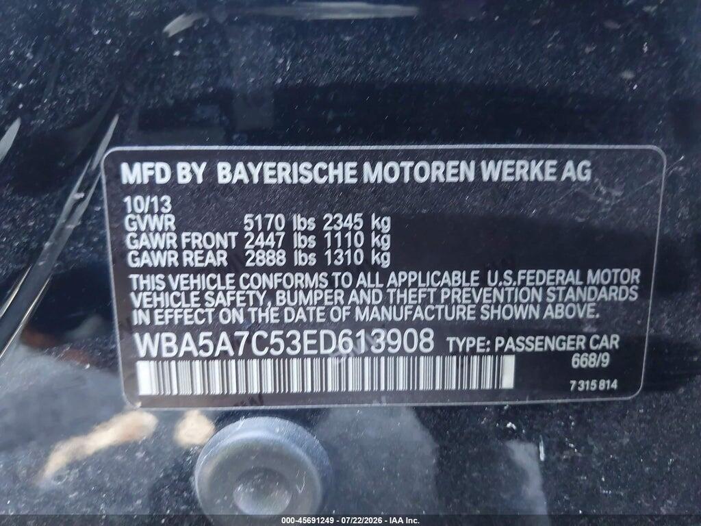 WBA5A7C53ED613908 2014 BMW 528I photo no. 9