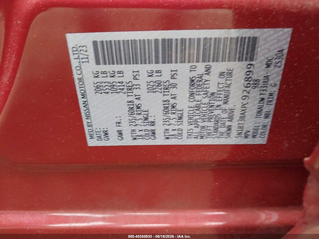 5N1BT3BAXPC926899 2023 NISSAN ROGUE photo no. 9