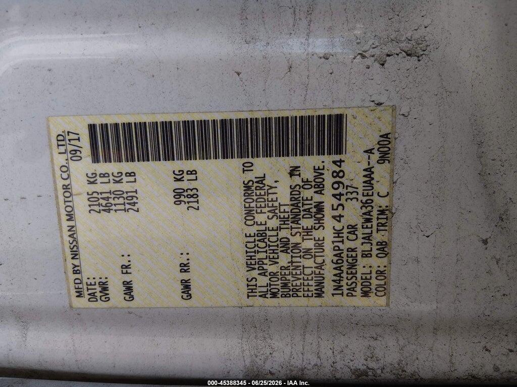 1N4AA6AP1HC454984 2017 NISSAN MAXIMA photo no. 9