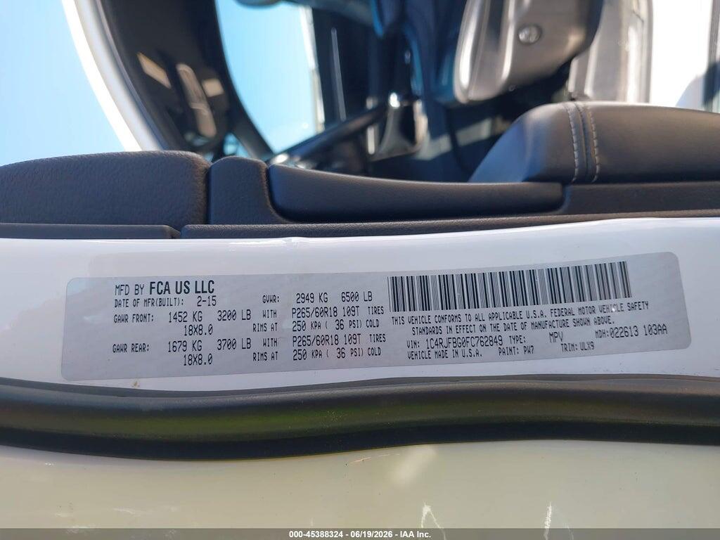 1C4RJFBG0FC762849 2015 JEEP GRAND CHEROKEE photo no. 9