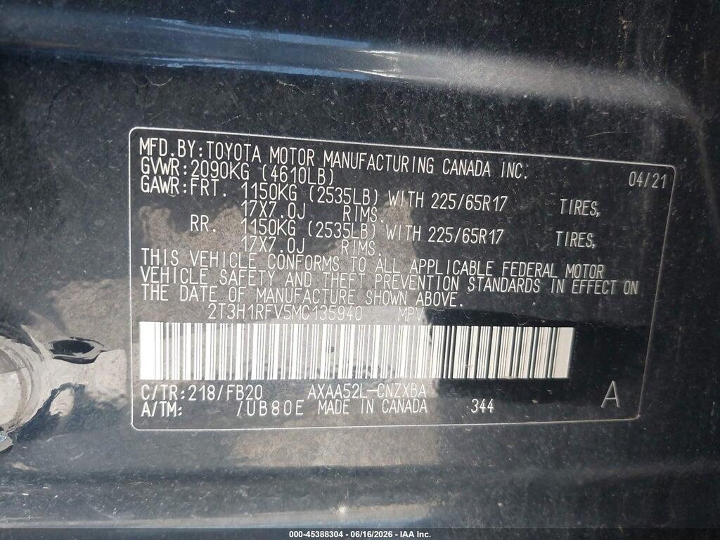 2T3H1RFV5MC135940 2021 TOYOTA RAV4 photo no. 9