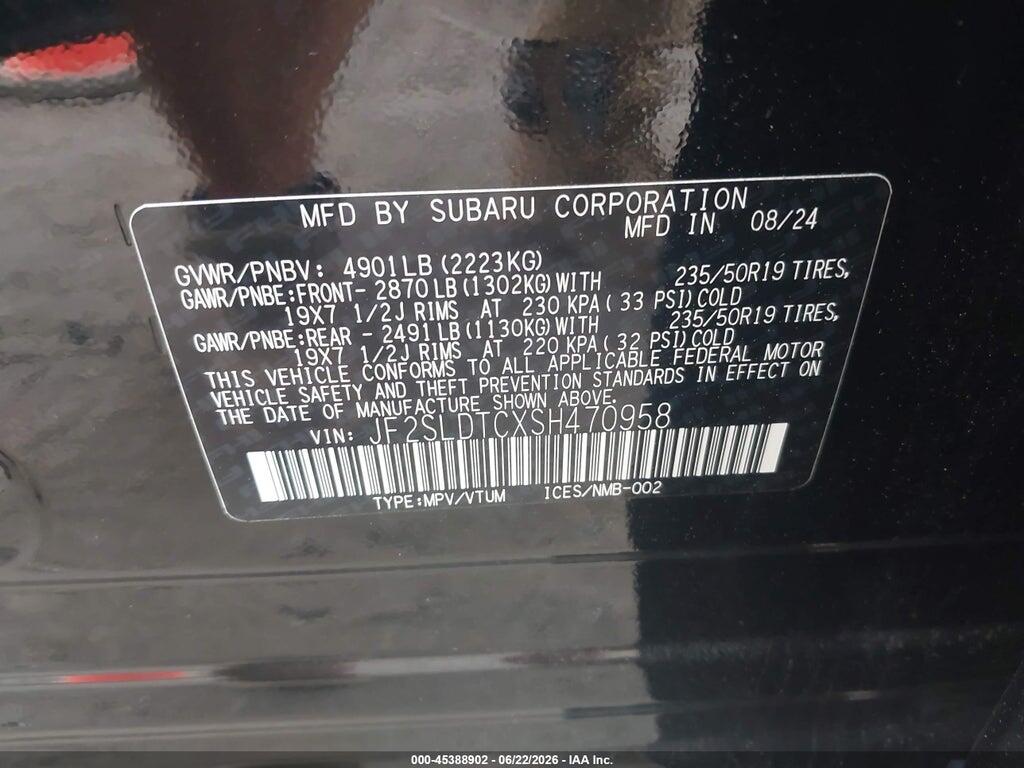 JF2SLDTCXSH470958 2025 SUBARU FORESTER photo no. 9