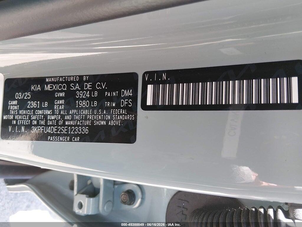 3KPFU4DE2SE123336 2025 KIA K4 photo no. 9