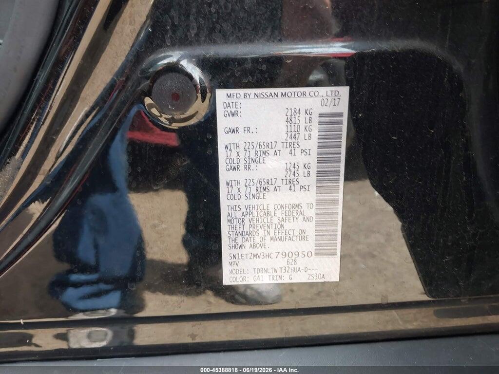 5N1ET2MV3HC790950 2017 NISSAN ROGUE HYBRID photo no. 9