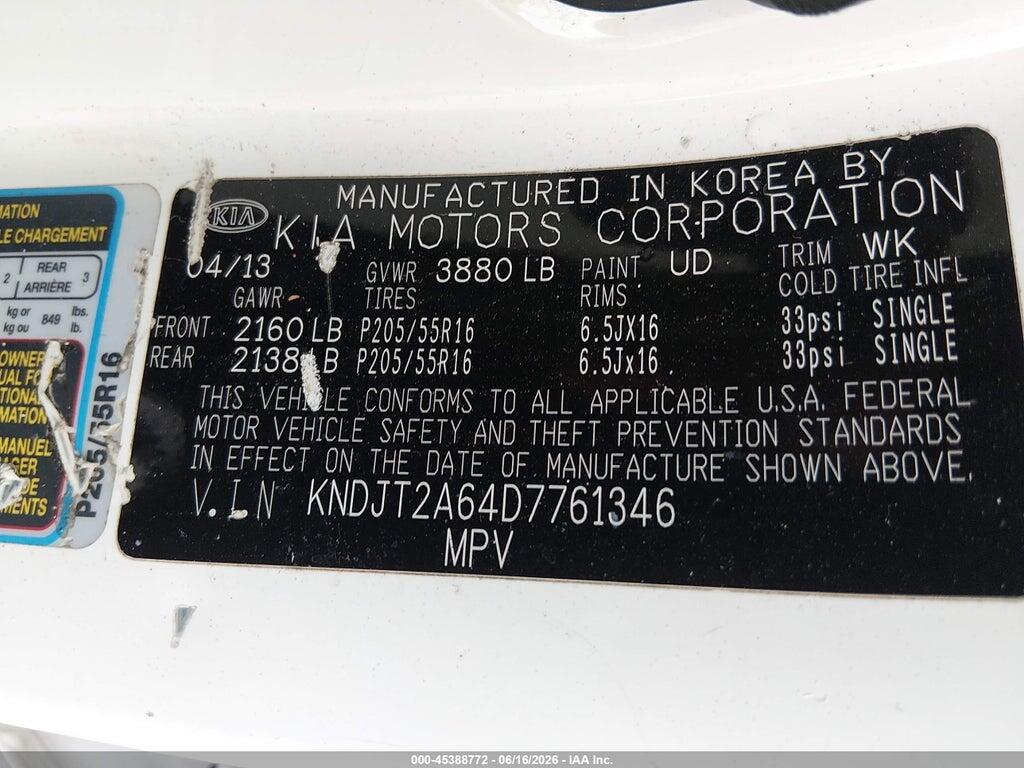 KNDJT2A64D7761346 2013 KIA SOUL photo no. 9