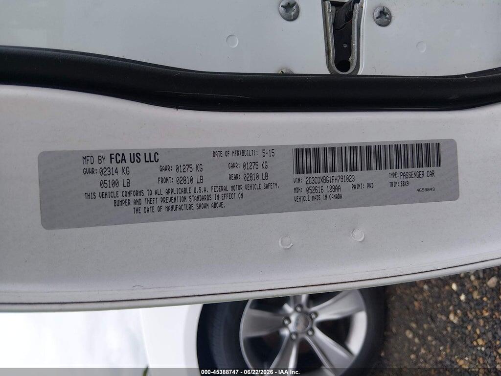 2C3CDXBG1FH791023 2015 DODGE CHARGER photo no. 9